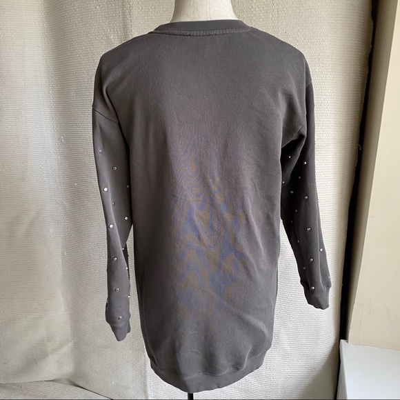 Italian S/M Luxury Sweatshirt Dress Silver Studded - Picture 3 of 8
